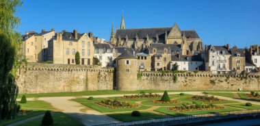 Panoramic view of historical walled Old town of Vannes, Brittany, France