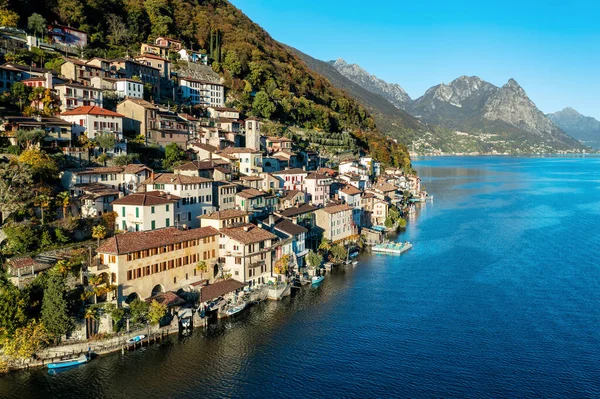 Gandria Desa Pinggir Danau Yang Indah Danau Lugano Kanton Ticino — Stok Foto