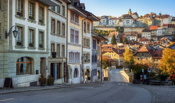 Historical Houses Fribourg City One Best Preserved Medieval Old Towns — Stock Photo, Image