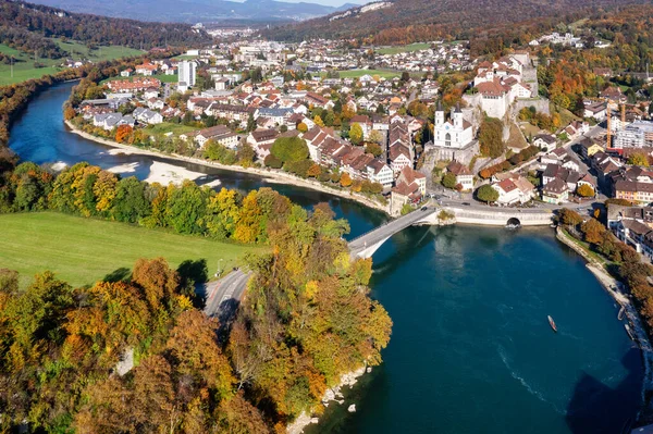 Aarburg Aargau Swiss Pandangan Udara Kota Tua Istana Aarburg Dan — Stok Foto