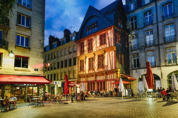 Nantes France July 2021 Street Cafes Old Town Nantes City — Fotografia de Stock