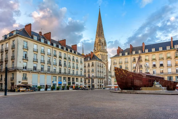 Place Royale Square Nantes City Center France View Tower Saint — Fotografia de Stock