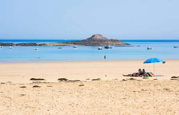Sables Les Pins Golden Sand Beach Atlantic Coast Brittany Erquy — Stockfoto