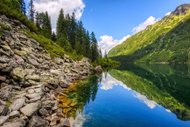 Morskie Oko, ya da Denizin Gözü, Tatra dağlarında alp gölü, Zakopane, Polonya