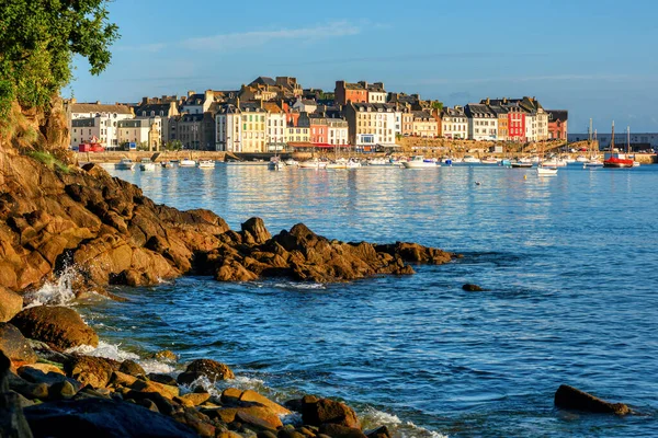 Maisons Colorées Bord Mer Port Rosmeur Douarnenez Finistère Bretagne France — Photo