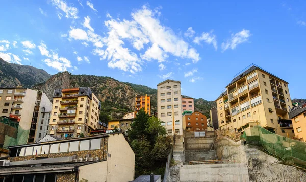 Woningbouw Huizen Een Rots Andorra Vella Andorra — Stockfoto