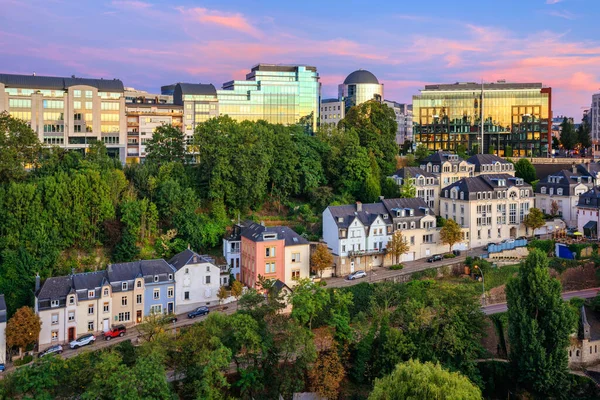 Paisaje Urbano Arquitectura Antigua Moderna Ciudad Luxemburgo Gran Ducado Luxemburgo — Foto de Stock