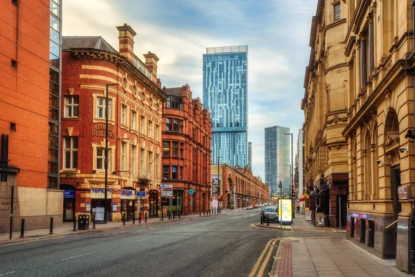 Manchester Royaume Uni Juillet 2022 Deansgate Une Rue Principale Centre — Photo