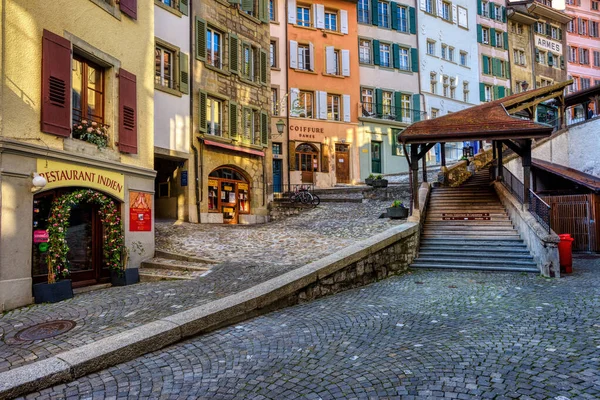 Lausanne Swiss April 2021 Picturesque Escaliers Marche Melingkupi Tangga Pusat — Stok Foto