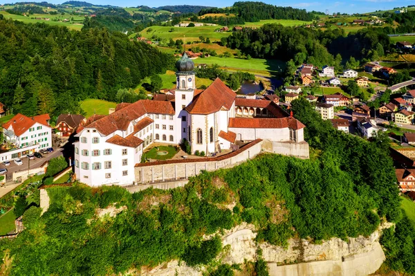 Pandangan Udara Historis Biara Werthenstein Tujuan Ziarah Penting Kanton Lucerne — Stok Foto