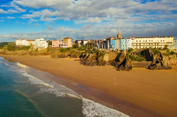 Castle Sand Beach Old Town Tenby Een Populaire Badplaats Beroemd — Stockfoto