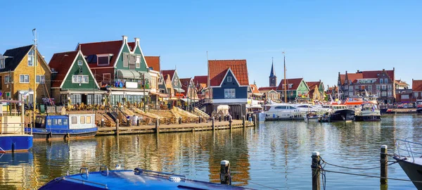 Pemandangan Panorama Pelabuhan Dan Pusat Kota Volendam Danau Markermeer Norh — Stok Foto