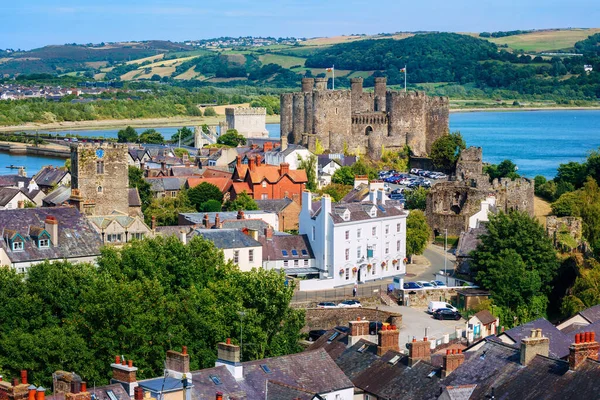 Historical Conwy Kota Dan Kastil North Wales Inggris Adalah Salah Stok Lukisan  