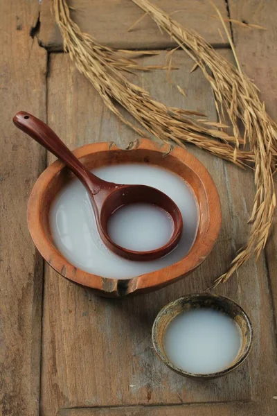 Makgeolli Bebida Alcoólica Tradicional Coreana Vinho Arroz — Fotografia de Stock