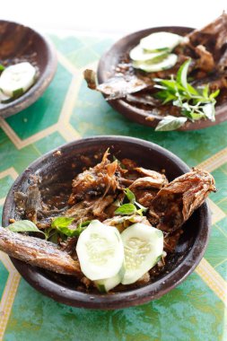 Lele Penyet Cobek, Fried Catfish with Spicy Sambal. Popular as Penyetan Lele