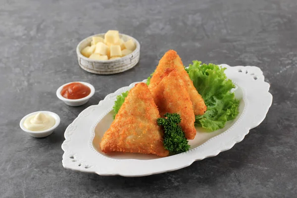 Triangle Fried Risoles Risol Indonesian Traditional Street Food Made Flour — Photo