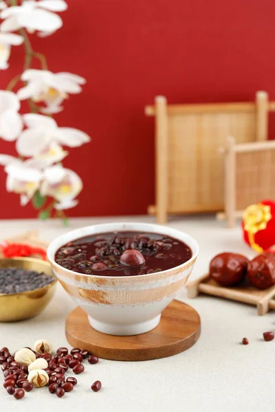Laba Porridge Eight Treasure Congee Traditional Chinese Dish Served Laba — Fotografia de Stock