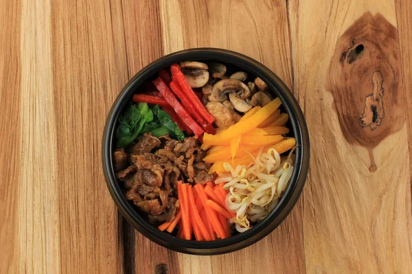 Bibimbap Korean Spicy Salad Rice Bowl Traditionally Korean Food Style — Foto Stock
