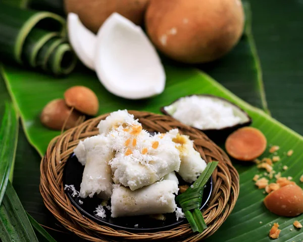 Kue Putu Bambu Traditional Food Indonesia Made Steamed Rice Flour — Photo