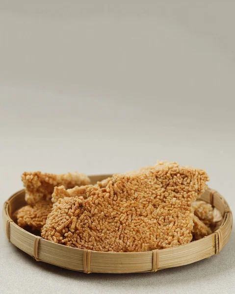 Nurungji Korean Crispy Rice Crust Rice Bottom Cauldron Copy Space — 图库照片