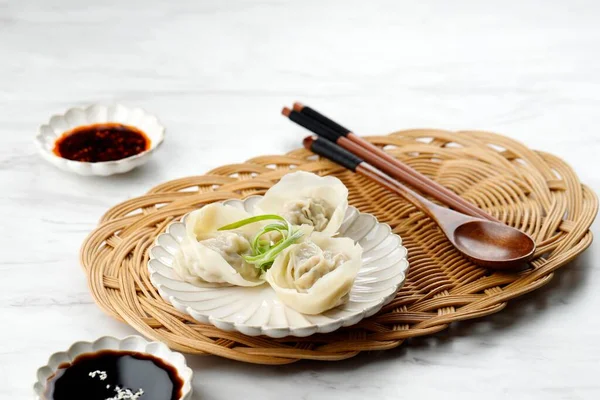 Dumplings Mandu Comida Coreana Más Popular Seúl Corea Del Sur — Foto de Stock