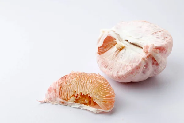 Jeruk Bali Balinese Pomelo Grapefruit Isolated White Copy Space — Stock Photo, Image