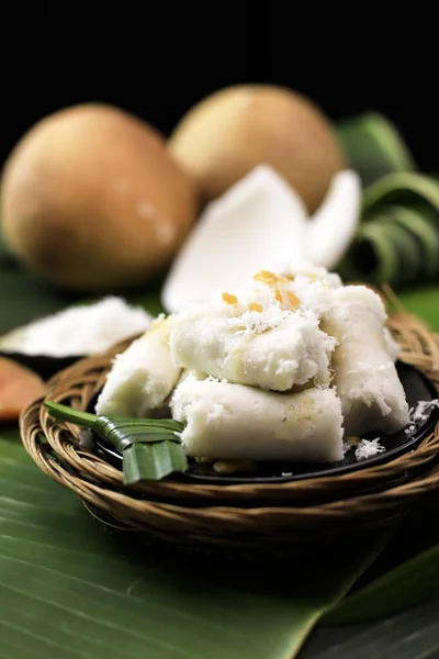 Kue Putu Medan Kue Putu Bambu Indonésie Gâteau Base Farine — Photo