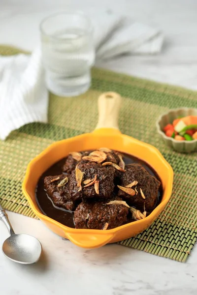 Daging Hitam Palembang Carne Negra Malbi Jambi Palembang Auténtica Receta — Foto de Stock