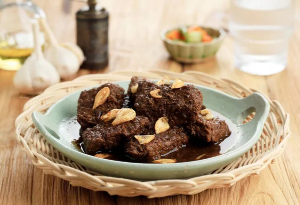 Daging Hitam Palembang Black Meat Malbi Jambi Palembang Authentic Recipe — Fotografia de Stock