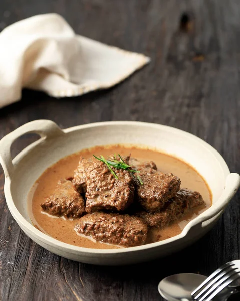 Lapis Daging Sweet Beef Stew Java Oriental Feita Partir Temporada — Fotografia de Stock