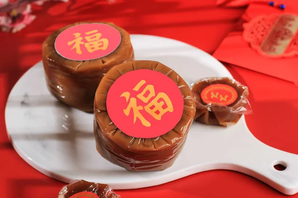 Kue Keranjang Nian Gao Popular Cake Chinese New Year Festival — стокове фото