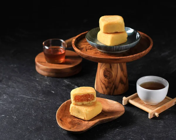 Tayvan Ananaslı Kek Pastası, Tayvanlı Ünlü Çin Tatlı Lezzetli Tatlı Yemeği (Nastar Taiwan veya Nastar Hong Kong), Tasarım, Metin veya Tarif Alanı