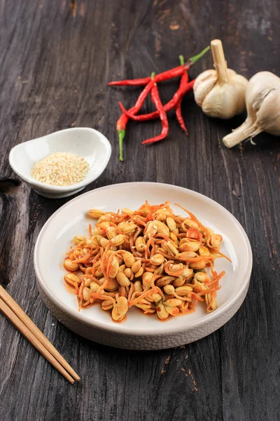 Kongnamul Muchim One Various Spicy Korean Side Dish Banchan Kongnamul — Foto Stock