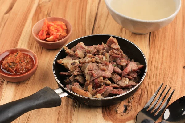 Sapi Atau Beef Sei Adalah Indonesia Traditional Smoked Beef Disajikan — Stok Foto