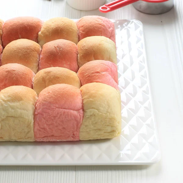 Pão Pão Macio Fofo Japonês Cozido Forno Fresco Popular Como — Fotografia de Stock