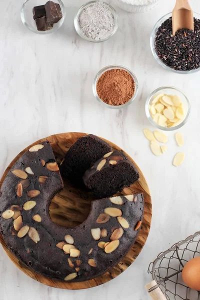 Brownies Chocolat Farine Riz Gluante Noire Brownies Ketan Hitam Aux — Photo