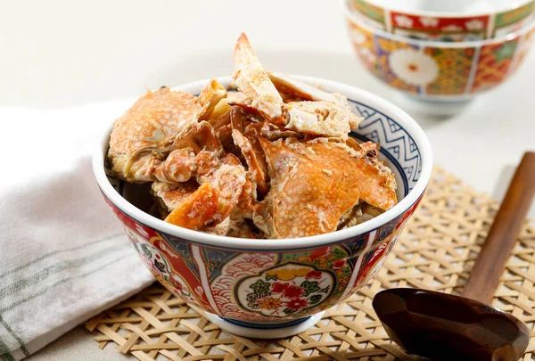 Kinesisk Kryddig Ägg Blomma Krabba Soppa — Stockfoto