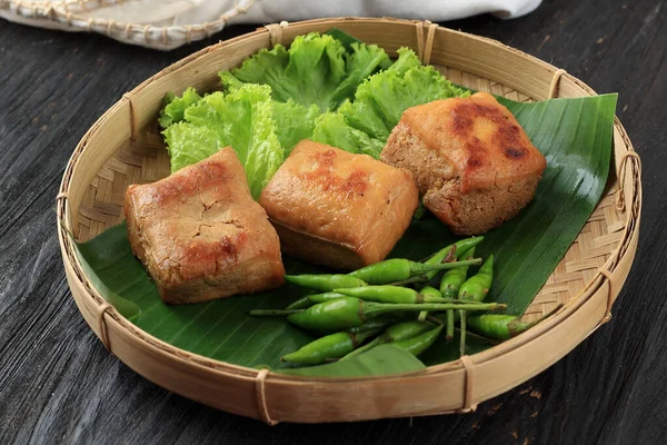 Tahu Bacem Indonesian Traditional Javanese Recipe Made Tofu Sweet Spiced — Fotografia de Stock