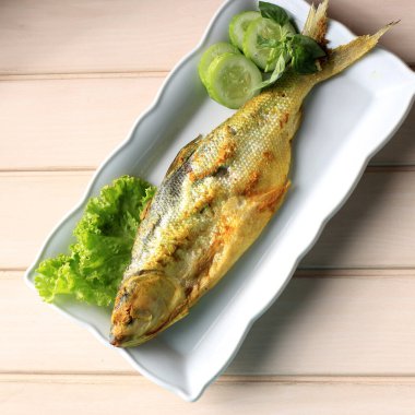 Bandeng Presto, Pressure Cooked Milkfish. Top View 