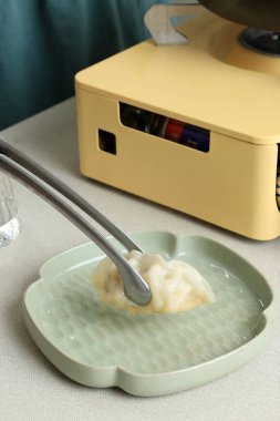 Cooking Gyoza using Stainless Tongs, Step by Step in the Kitchen. Making Japanese Dumpling