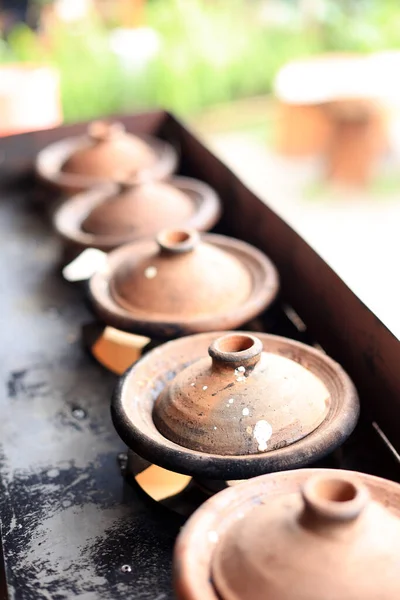 Indonesian Earthen Ware Stove Making Traditional Food Pancake Srabi Solo — Foto de Stock
