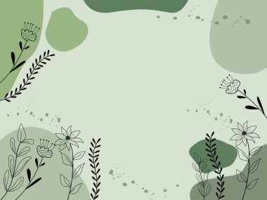 El çizimi suluboya renkli çiçek ve yaprak arkaplan