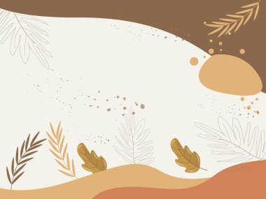 El çizimi suluboya renkli çiçek ve yaprak arkaplan