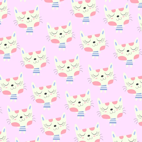 Tanzende Katze Muster Auf Rosa Hintergrund — Stockvektor