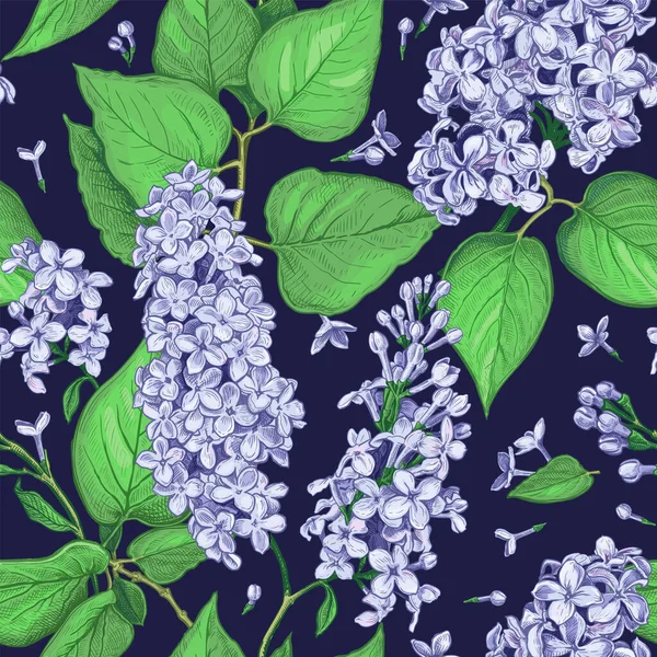Mooi Naadloos Patroon Met Met Hand Getekende Luxe Lichtblauwe Bloemen — Stockvector
