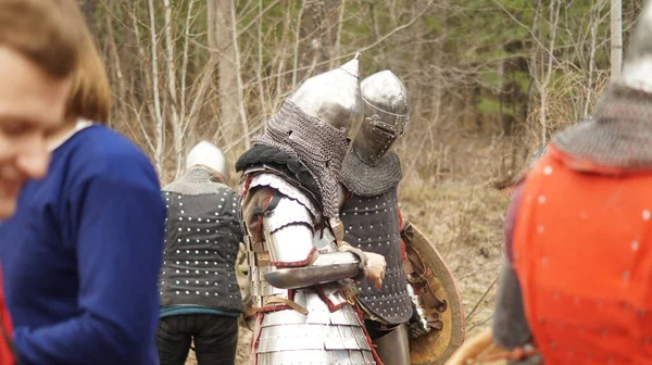 Reconstruction of a medieval jousting tournament. Inventory of knights and protective ammunition. Handmade by craftsmen. They have no historical value.