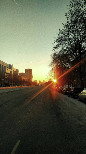 Bruit Lever Soleil Numérique Les Rayons Soleil Dans Couloir Une — Photo