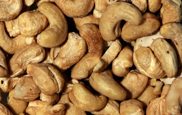 Roasted Whole Cashews Background Light Brown Nuts Used Snack Seeds - Stock-foto