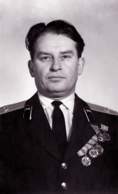 USSR - CIRCA 1962: An old photo shows a portrait of a lieutenant of the Soviet Army in uniform.