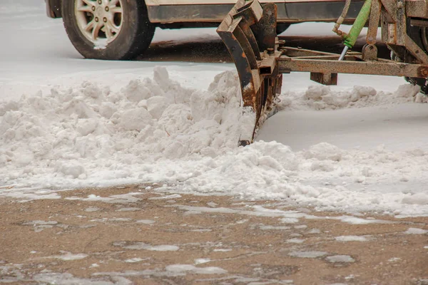 Snow Removal Streets Help Special Equipment Winter — Stock Photo, Image